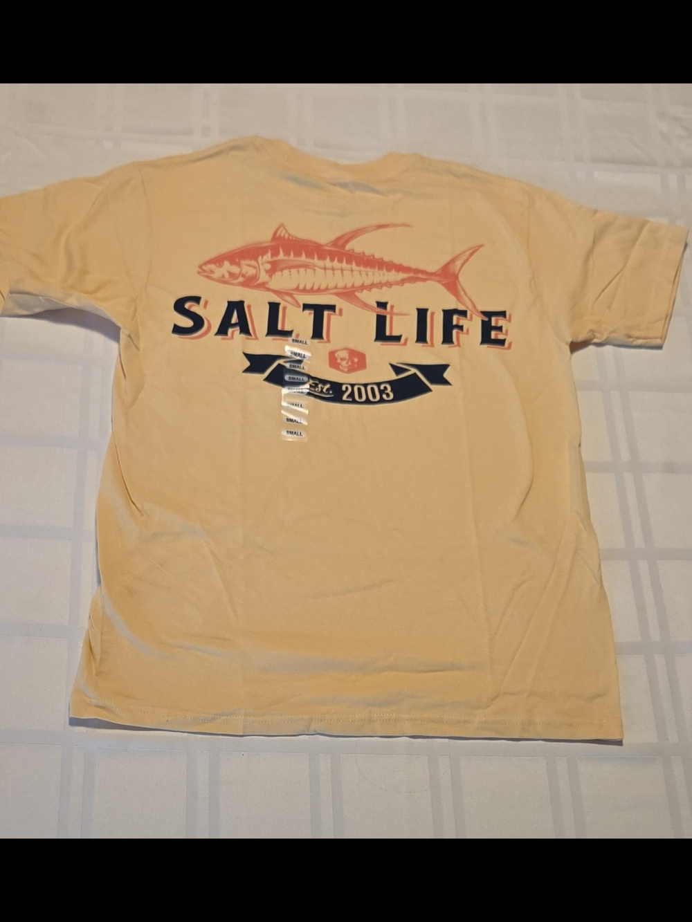 New Salt Life Speedy Tuna Graphic Tee Golden Haze Small